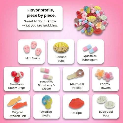 Viral Swedish Candy Mix with Bubs and UK's Famous Squashies, 1.2 lbs bag thumbnail 4