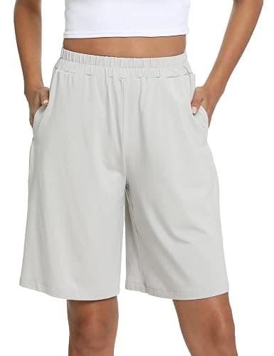 GYS Women's Bamboo Viscose Cooling Pajama Shorts | Moisture wicking, Breathable, Tagless, Super soft, Soft stretch, Elastic Waist, 2 pockets, for hot flashes & summer sleep - Image 1