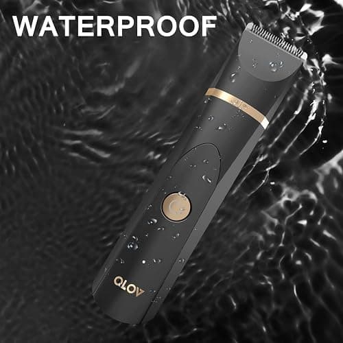 OLOV Electric Body Hair Trimmer - Groin Trimmer for Men - Bikini Trimmer Women - Wet/Dry Shaver Groomer, Replaceable Ceramic Blade Heads, USB Recharge Dock, Waterproof Hygiene Razor,Black thumbnail 5