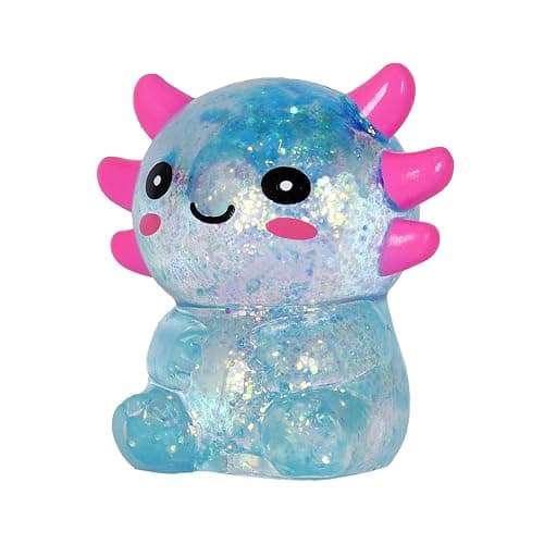 Axolotl Squishy Stress Ball, Soft TPR Slow Rising Squeeze Toy, Cute Axolotl Fidget Toy for Stress Relief, Anxiety Calming Sensory Toy for Kids Adults(Blue Seated Axolotl) thumbnail 9