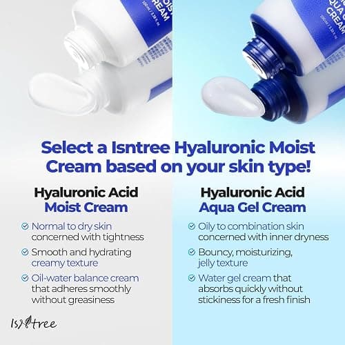 ISNTREE Hyaluronic Acid Moist Cream 100ml, 3.38 fl.oz | Korean Skincare | Deep Hydration for Dry Skin | Balances Oil & Moisture | Lightweight & Non-Greasy | Fragrance-Free thumbnail 6