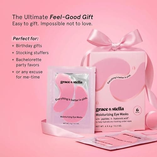 grace & stella Award Winning Under Eye Mask - Reduce Dark Circles, Puffy Eyes, Undereye Bags, Wrinkles - Gel Under Eye Patches - Small Birthday Gifts - Vegan Cruelty-Free (Pink, 6 Pairs) | Reduce Dark Circles, Undereye Bags, Wrinkles - Gel Under Eye Mask- Small Birthday Gifts - Vegan Cruelty-Free (Pink, 6 Pairs) thumbnail 9