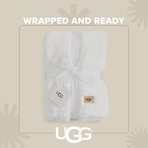 UGG Euphoria Throw Blanket, Plush Faux Fur Blanket, 50" x 70", White Snow | Reversible Fluffy Faux Fur to Ultra Soft Microfiber, Velvety Soft, OEKO-TEX Compliant, Machine Washable, Home Decor thumbnail 4