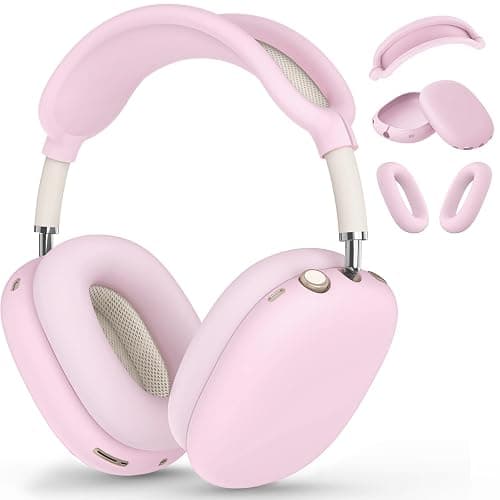 Silicone Case Cover for AirPods Max, Ear Pad Case Cover/Ear Cups Cover/Headband Cover for AirPod Max Headphones, Accessories Soft Silicone Protector for Apple AirPods Max New USB-C (2024) (Pink) - Image 1
