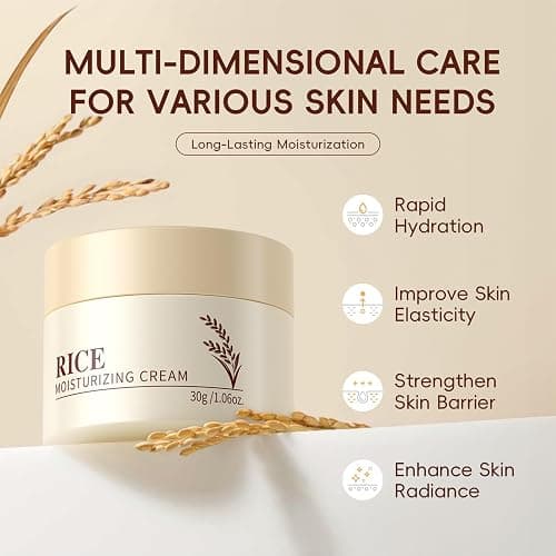 14PCS Complete Korean Skin Care Set for Kids 10-12 - Rice Skincare Kit with - Face Wash, Serum, Moisturizing Cream, Eye Cream, Masks, Brush & Headband, Travel Facial Gift Box Skin Care for Teens Women thumbnail 7