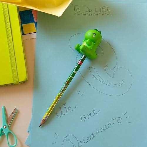 LEGAMI Rooarrr! Crayon avec dinosaure squishy | Crayon HB avec embout dinosaure | Crayon graphite effaçable au design dinosaure | Fournitures de papeterie pour l'école, l'étude et le bureau thumbnail 2
