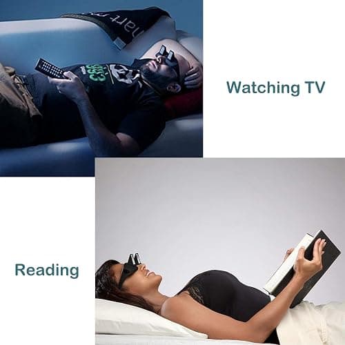 Horizontals Lazy Glasses Prism Glasses – 90° HD Vision for Bed Reading & TV Watching, Lightweight Horizontal Spectacles with Ergonomic Design (Black Frame) thumbnail 7
