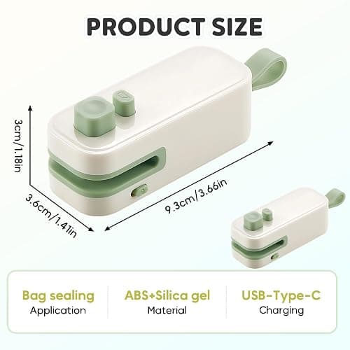2 in 1 Mini Bag Sealer, 2026 New Rechargeable Bag Cutter and Sealer, Mini Household Pressure Sealer, Portable Small Snack Plastic Bag Sealing Machine for Chip Bags (Brown) thumbnail 2