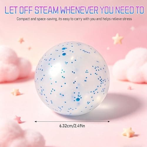 Snowball Stress Relief Squishy Toys, Squeeze Play Sensory Fidget Toys Anxiety Relief Slow Rise Portable Desk Toys, Birthday Gifts, Party Favors, Goodie Bag Fillers thumbnail 6