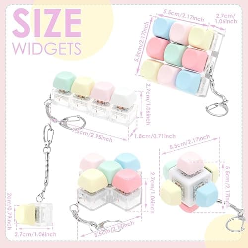 5Pcs Adult Keyboard Clicker Toy, Decompression Toys, Mechanical Keyboard Keychain Toy, Cube Key Button to Relief Pass thumbnail 2