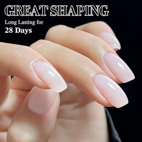 Double Rhythm 0.52 Oz Rubber Gel Polish Nail Strengthener Builder in a Bottle for Thickening Extension Hard Structure Glue (Nude Pink 8 in 1-3) thumbnail 6