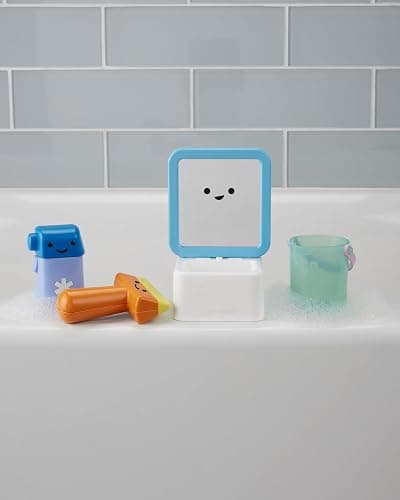 Skip Hop Baby Bath Toy Fresh & Clean Mirror Fun 4-Piece Mirror & Sink Pretend Play Set and Bathtub Sensory Development Toy Age 12m+ thumbnail 3