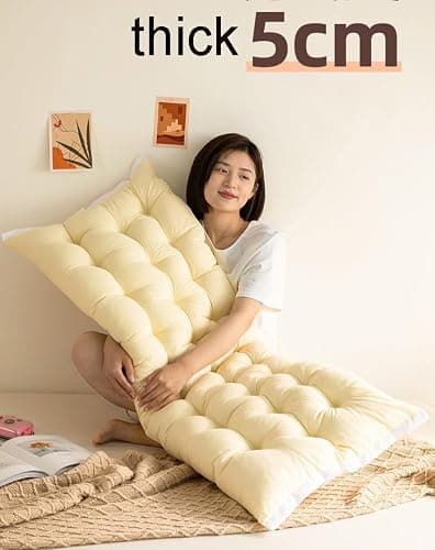 LQdpdd College Dorm Bed Bolster Pillow Long Reading Rectangular Headboard Pillow Backrest Support Cushion for Sitting in Bed Daybed Pillows Soft,White,Twin/90 * 50cm thumbnail 5