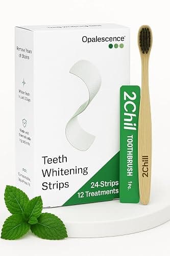 Opalescence Teeth Whitening Strips (12 Treatments) Hydrogen Peroxide Formula 10% – Enamel Safe – Comfortable Slip Free - Teeth Bleaching - Sensitivity Free - Plus Toothbrush 6050-1T thumbnail 8