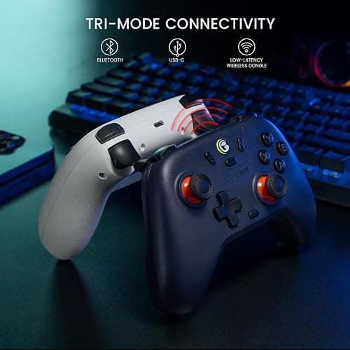 GameSir Nova Lite 2.4g Wireless Controller for Windows PC, iPhone, Android, Switch & Steam Deck, Bluetooth Controller Gamepad with Hall Effect Trigger,Turbo,Rumble Vibration(Nova Lite Purple) thumbnail 6