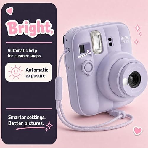 Fujifilm Instax Mini 13 Instant Camera Dreamy Purple + MiniMate Accessory Bundle with Custom Case + Fuji Instax Film Value Pack (40 Sheets) & Photo Album thumbnail 5