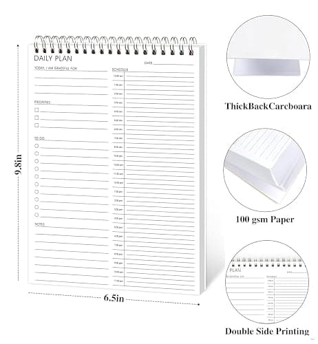 24 Hour Daily Planner - To Do List for Work & Personal Life, Productivity Everyday Planner, Daily Schedule, 6.5 x 9.8 thumbnail 3