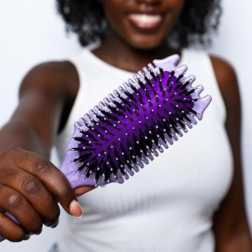 Bounce Curl Volume EdgeLift Brush, 5-in-1 Tool for Volumized Waves, Curls & Coils - Purple thumbnail 5