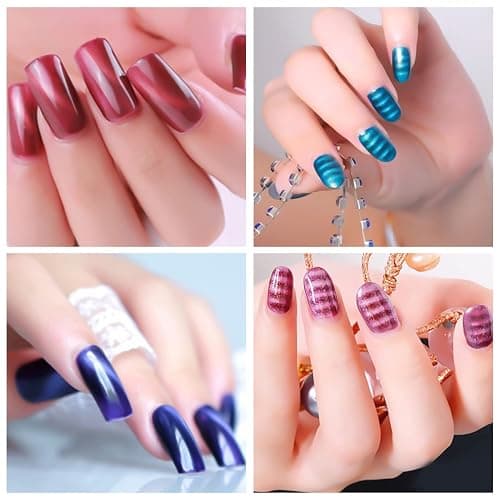 SILPECWEE 15Pcs Nail Magnet Set Cat Eye Gel Nail Polish Magnet Wand Magnetic Nail Polish Cat Eye Magnet for Nails Cat Eye Magnets Sticks Nail Design Tools Nail Art thumbnail 8