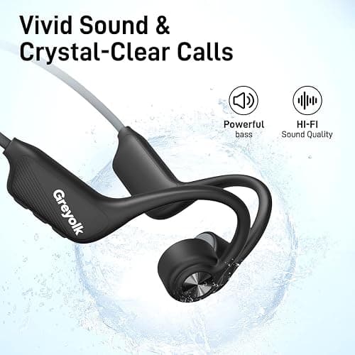 GREYOLK Swimming Headphones,Bone Conduction Headphones Bluetooth 5.4,IP68 Waterproof,32G Memory Sports Headphone,Underwater Headphone with MP3-Player for Swim,Open Earphones for Swimming Running thumbnail 4