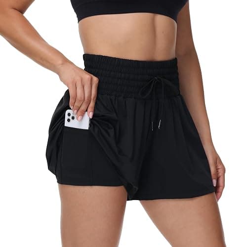 Blaosn Flowy Athletic Shorts for Women Gym Workout Running Short Pants High Waist Skort with Pocket Casual Summer Clothes - Image 1