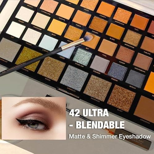 Profusion Cosmetics Moonstone 42 Shade Palette Matte Satin Shimmer Metallic Nude Smoky Eyeshadow Pallete Beauty Cosmetics Highly Pigment Powder Long Lasting Blendable thumbnail 5
