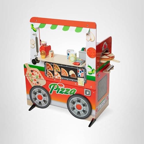 Melissa & Doug Wooden Pizza Food Truck Activity Center with Play Food, for Boys and Girls 3+ thumbnail 11