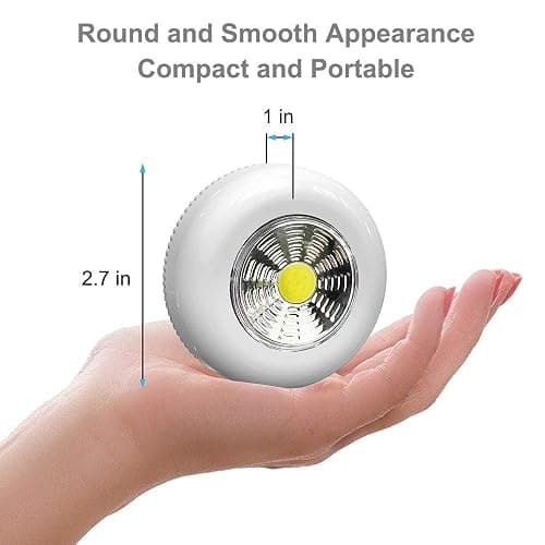 Tap Light 6 Pack Portable LED Puck Touch Night Lights - Battery Operated Under Cabinet Lighting for Kitchen, Closet, Classroom, Indoor & Outdoor thumbnail 2