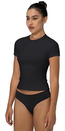 Sunzel Short Sleeve Shirts for Women Slim Fit Double Lined T Shirt with Crew Neck Basic Summer Tops for Workout & Casual thumbnail 5