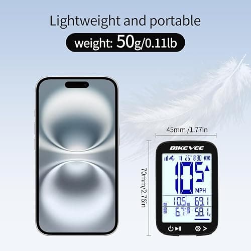 Bikevee GPS Bike Computer Wireless Cycling Computer with Auto Backlight, Bicycle Speedometer Odometer, Waterproof GPS Speed Tracker for Road Mountain Bikes thumbnail 4