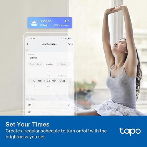 Tapo TP-Link Smart Light Bulbs, 800 Lumens (60W Equivalent), 2700K Soft Warm White LED Bulb, Dimmable, Compatible with Alexa and Google Home, No Hub Required, A19 E26, L510E (4-Pack) thumbnail 4