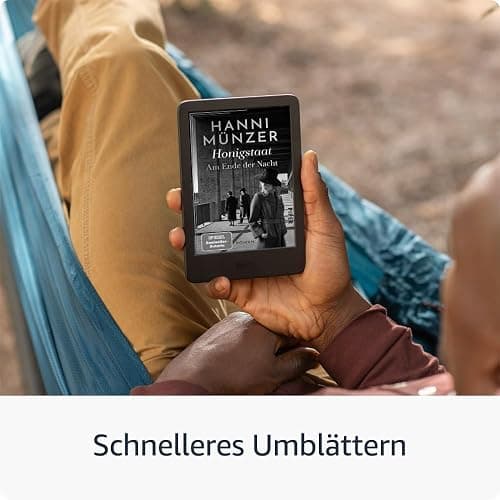 Amazon Kindle (neueste Generation) – Der leichteste und kompakteste Kindle, mit blendfreiem Bildschirm, schnellerem Umblättern und anpassbarem Frontlicht – 16 GB – mit Werbung – schwarz thumbnail 3