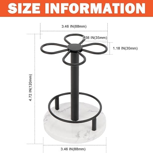 HarJue Toothbrush Holder Stand for Bathroom, Metal Toothbrush Organizer with Marble Base, Toothbrush Storage Collection for Family, Suitable for Home Hotel Countertop Vanity (Small, Matte Black) thumbnail 3