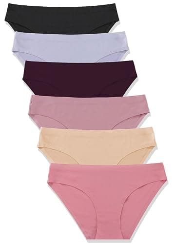 FINETOO 6 Pack Women’s Seamless Hipster Underwear No Show Panties Invisibles Briefs Soft Stretch Bikini Underwears XS-XL - Image 1