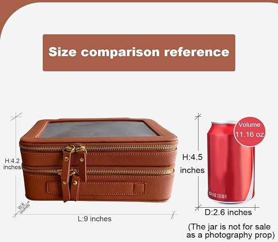 SANHECUN Clear Travel Toiletry bag Toiletry Case Carry on Travel Accessories Bag Makeup Bag Dimensions | LxWxH:9” x 6” x 4.2” (Brown, SHC-TL-2) thumbnail 8