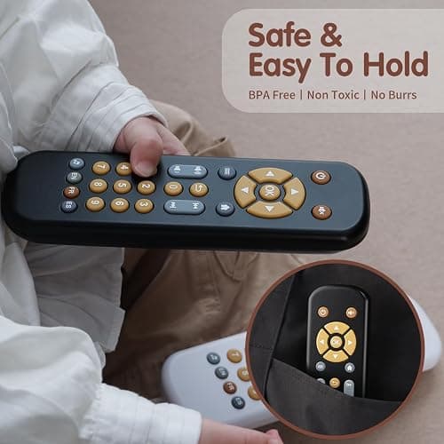 Nueplay Realistic Learning Controller with Light & Music – Interactive Educational Toy for Toddlers, Trilingual English/Spanish/French Number Learning & Pretend Remote Play for Kids Ages 1-3,Black thumbnail 7