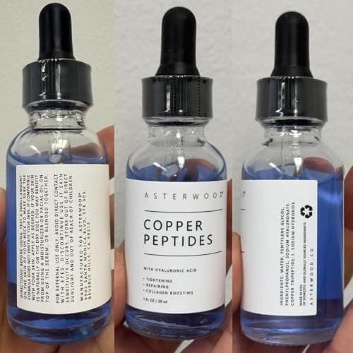 Asterwood Copper Peptides Serum for Face - with GHK-Cu Peptide and Hyaluronic Acid - Anti-Aging Facial Serum - 1 Fl Oz thumbnail 7