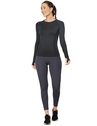 MathCat Workout Shirts for Women Long Sleeve, Workout Tops for Women, Quick Dry Gym Athletic Tops，Seamless Yoga Shirts - Black - Small thumbnail 6