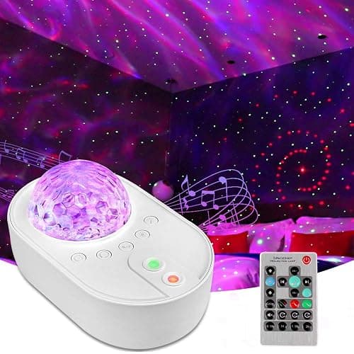 Galaxy Star Night Light Projector LED Ocean Wave Bluetooth Music Speaker with Remote Control for Bedroom, Home, Room Decor - Image 1
