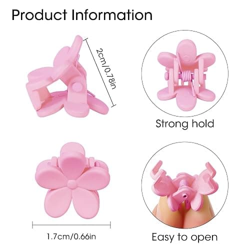 Mini Flower Hair Clips 100Pcs, Small Hair Clips Mini Claw Clips Cute Jaw Clips Hair Pins Hair Barrettes Hair Accessories for Women Girls Kids Teens thumbnail 2
