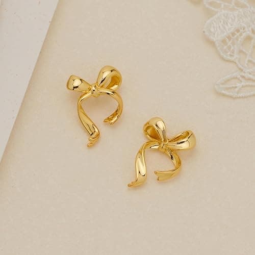 MUYAN Gold Bow Butterfly Stud Earrings Fashion Jewelry for Women thumbnail 5