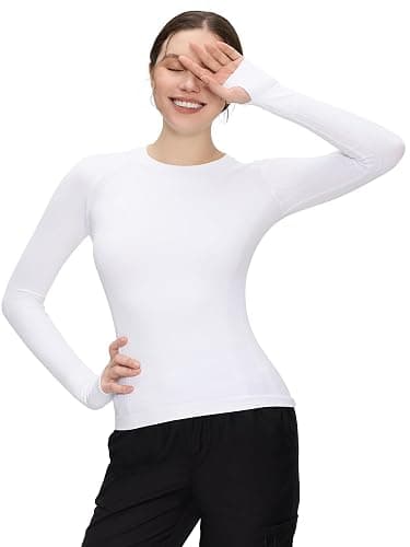 Long Sleeve Workout Tops for Women, Compression Shirt, Sports Running Shirt Breathable Athletic Top Slim Fit thumbnail 7