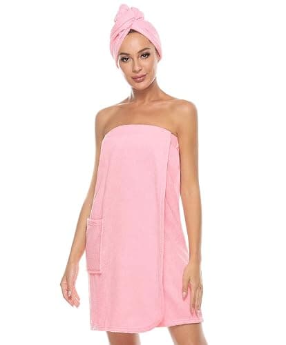 Kniffi Women's Spa Wrap & Hair Towel Body Wrap Adjustable Closure Bathrobe - Image 1