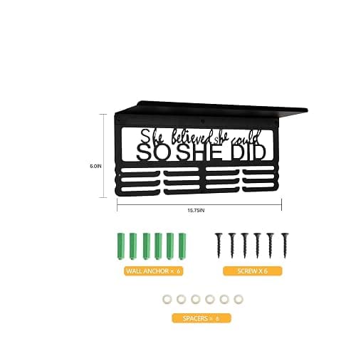 Goutoports Personalized Medal Hanger Display Holder Tiered Award Rack - Custom Text Color and Images for Athletes Easy to Install thumbnail 2