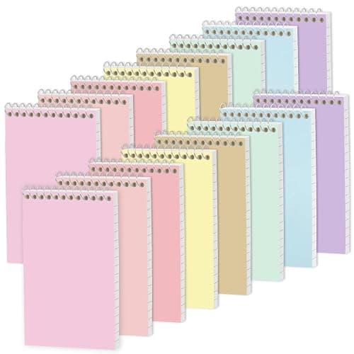 EOOUT 16 Pack Pocket Spiral Notebooks Memo Pads 3x5 Small Notepads Lined College Ruled Paper, 8 Assorted Colors 50 Sheets Per Notebook for Home, Office, School - Image 1