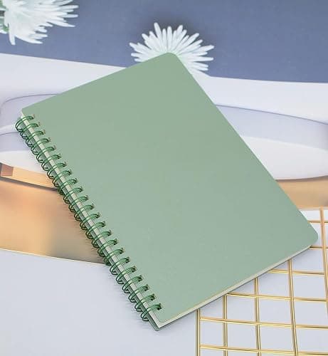 Yansanido Spiral Notebook, 4 Pcs 4 Color A5 Size Thick Plastic Hardcover 8mm Ruled Paper 80 Sheets (160 Pages) Journal for School and Office Supplies (4 Pcs A5) thumbnail 7