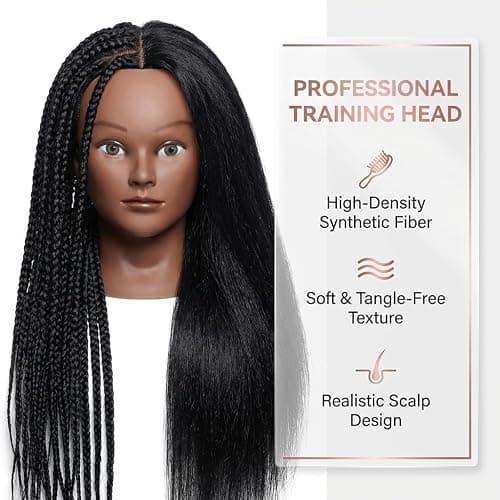 16 Inch 100% Real Human Hair Mannequin Head, Manikin Head with Hair | Hair Mannequin Head for Kids Braiding Cosmetology Hairstyle Practice thumbnail 2