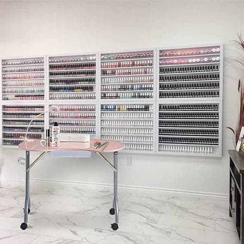 CHAOEEMY Portable Manicure Table，Folding Nail Desk for Teach with Large PP Plastic Drawer、LED-Light、Wrist Rest、Carry Bag for Home Manicure、spa Salon、professtional Nail Painting、Tattoo,Pink thumbnail 6