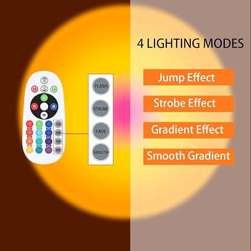 Spacenight Sunset Lamp Projector Multi-Color Multi-Mode, Dimmable, Timing, Music Rhythm, Sunset Background Wonderful Visual Impact, USB Plug and Play (Remote & APP) thumbnail 5