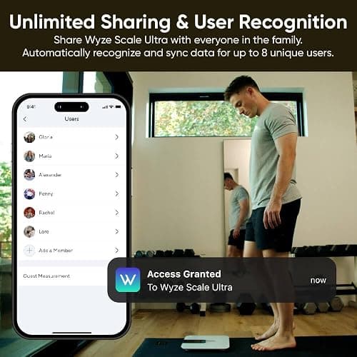 Wyze Scale Ultra, Smart Scale with 4.3" Color Display, Digital Bathroom Scale for Body Weight BMI Muscle Mass Composition, Wi-Fi & Bluetooth Body Fat Scale with Heart Rate- White thumbnail 7
